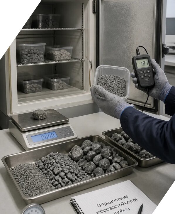 Определение морозостойкости щебня в Шарыпове от 3537 р. | ЭкспертизаРоссия